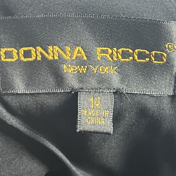 Donna Ricco Dress Womens 14 Green Satin Keyhole Back Sheath Skirt Formal Wedding - Picture 15 of 16